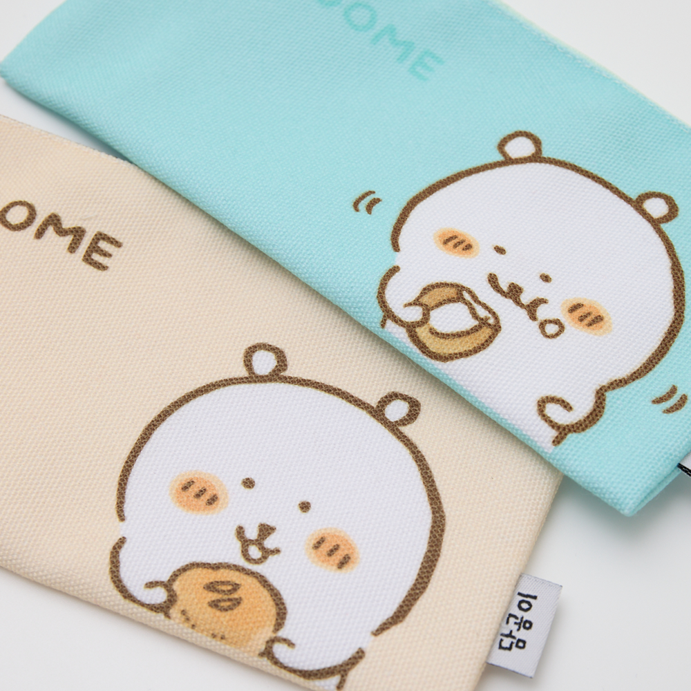 담곰이 롱 파우치 소품 농담곰 필통 펜슬 케이스 베이지 필기 캐릭터 굿즈 - 상세 이미지 4