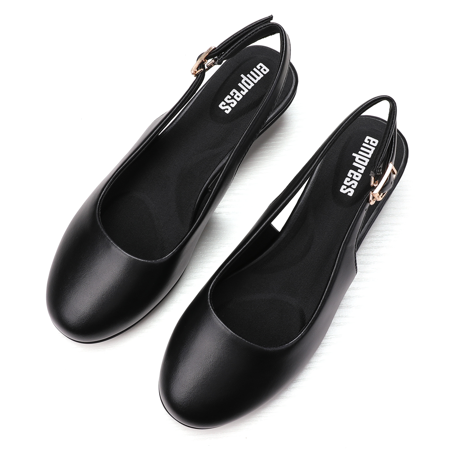 엠프리스 발편한 슬링백 구두 슬링백힐 여성 여름구두 4CM 블랙 청키힐 둥근코 B8BK - 상세 이미지 3
