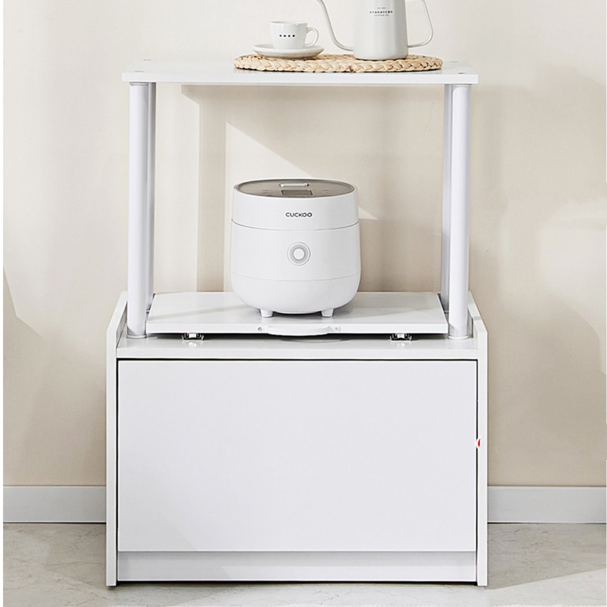 밥통 수납장 전기 밥솥 선반 원룸 전자 렌지대 미니