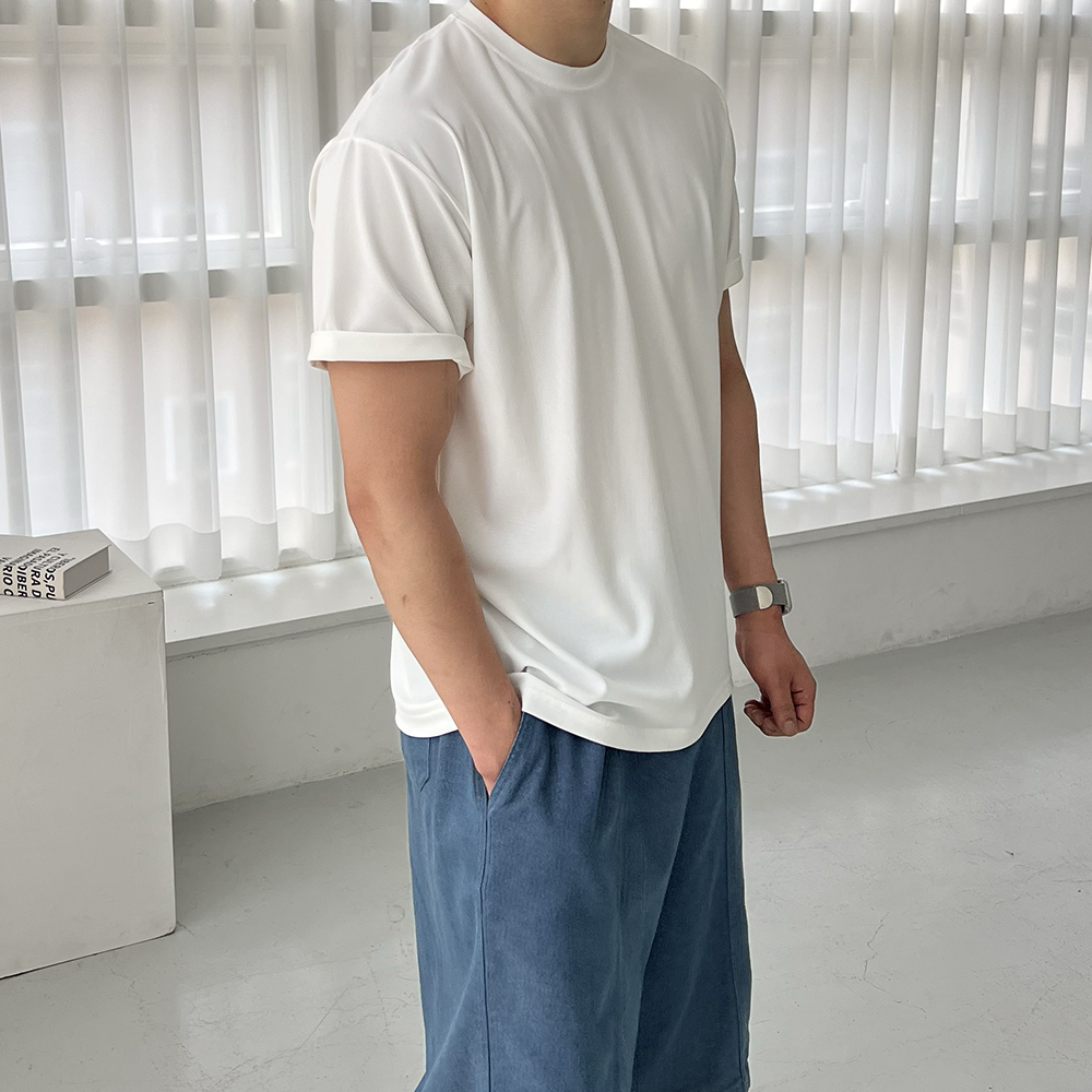 1+1 쿨티셔츠 기능성쿨티셔츠 쿨링반팔티 남자흰티 - 상세 이미지 2