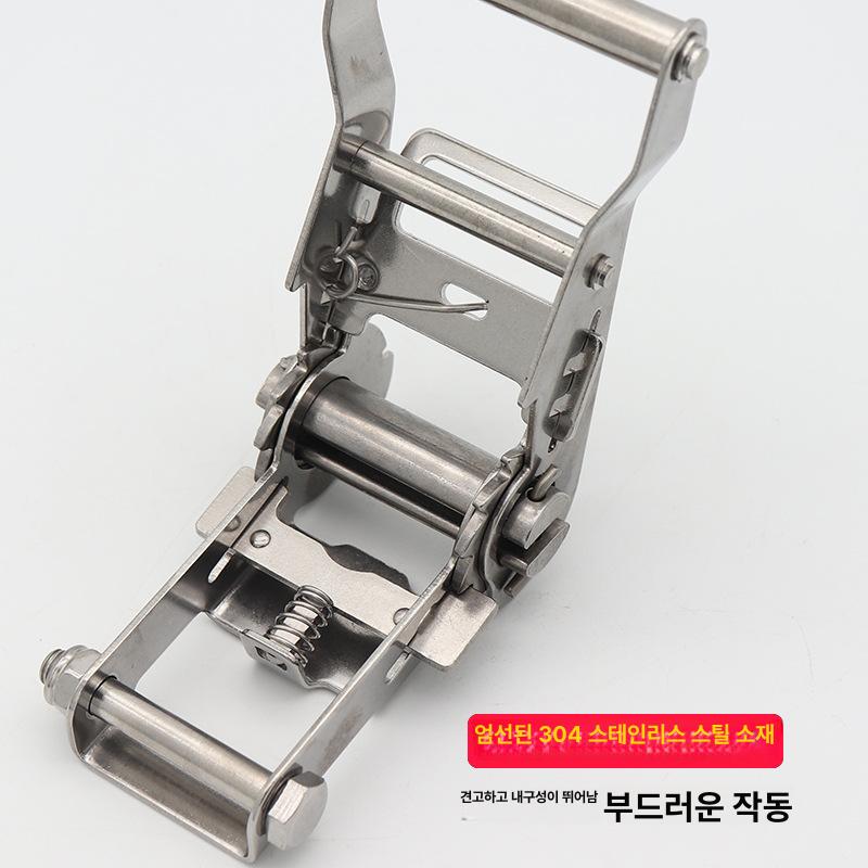 304 스테인 스틸 고정 스트랩 화물 자동차 래칫 텐셔너 로프 도구 운반 후크 로드 바인더 2인치 A - 상세 이미지 4