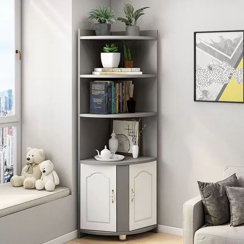 욕실코너장 샤워실 화장실선반 주방 정리 엔틱 우드 40x40cm 4층 따뜻한 화이트이중 화이트 - 상세 이미지 3