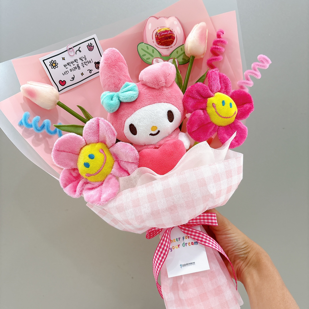 튤립 산리오 인형꽃다발 마이멜로디 졸업식 연주회 입학식 발표회 졸업 유치원 x 제품 이미지