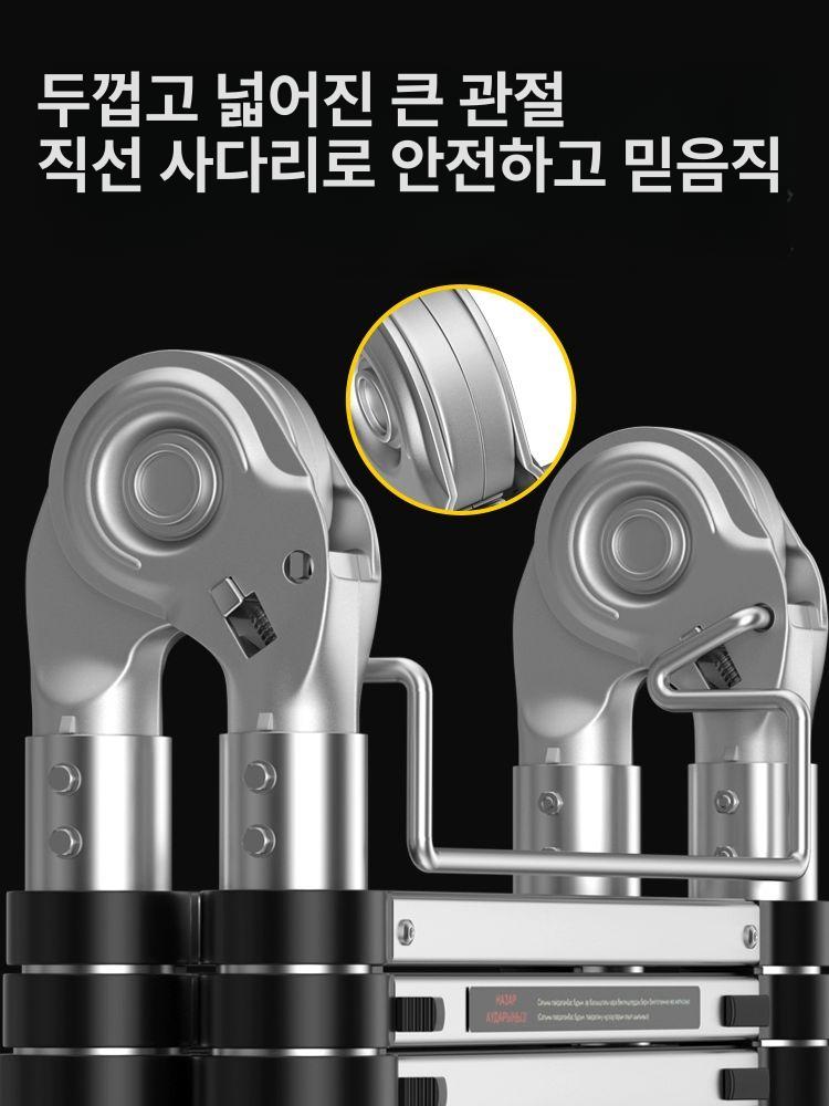 다기능 신축식 사다리 휴대용 높이조절 미끄럽지 접이식 두꺼운 산업급 스테인리스 파이프 사다리 A 확장 사다리 - 상세 이미지 3