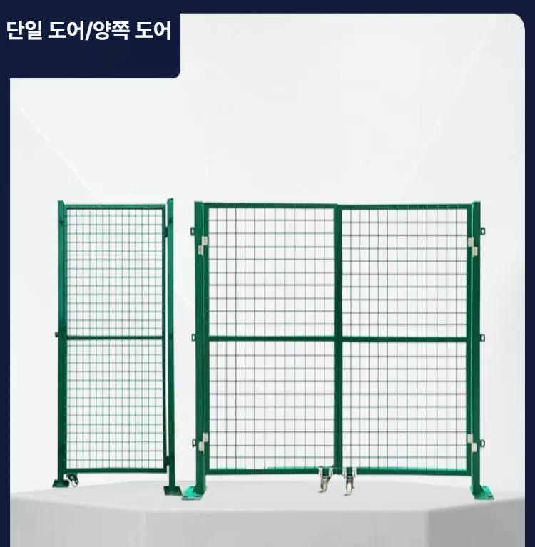 메쉬휀스대문 울타리 휀스문 철제 게이트 담장 펜스 사각기둥1.2mx1m단일문 기둥 매립형 바닥판형