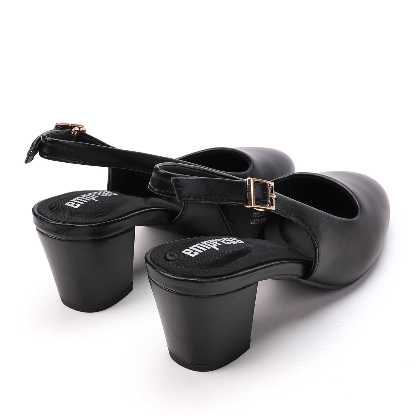 엠프리스 발편한 슬링백 구두 슬링백힐 여성 여름구두 5CM 블랙 청키힐 둥근코 C2BK - 상세 이미지 4