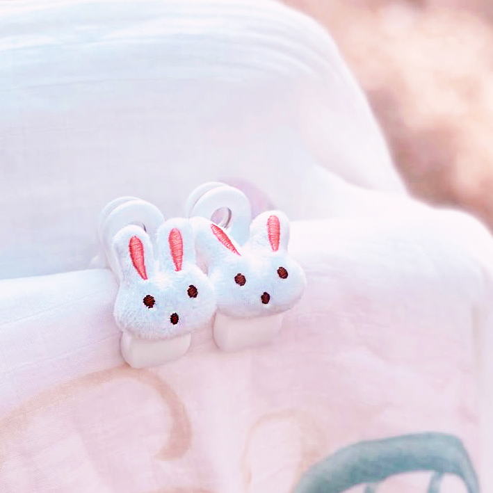 유모차 집게 담요 클립 유모차 악세사리 다용도 토끼 1개