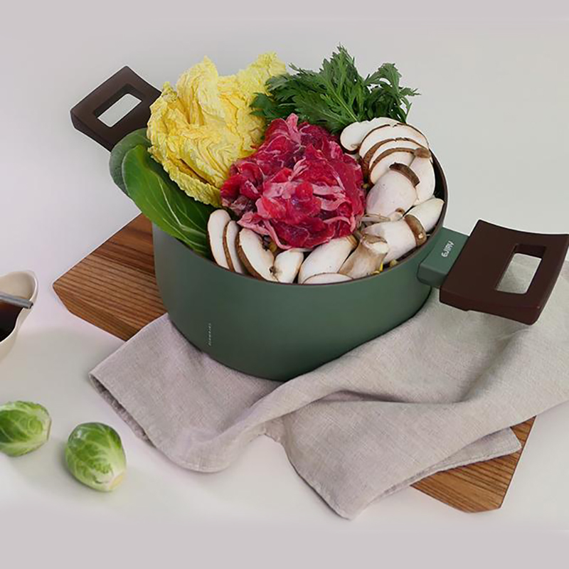 에지리 카라멜로 IH 인덕션 세라믹 인덕션용 편수 냄비 18cm 아이보리 - 상세 이미지 4