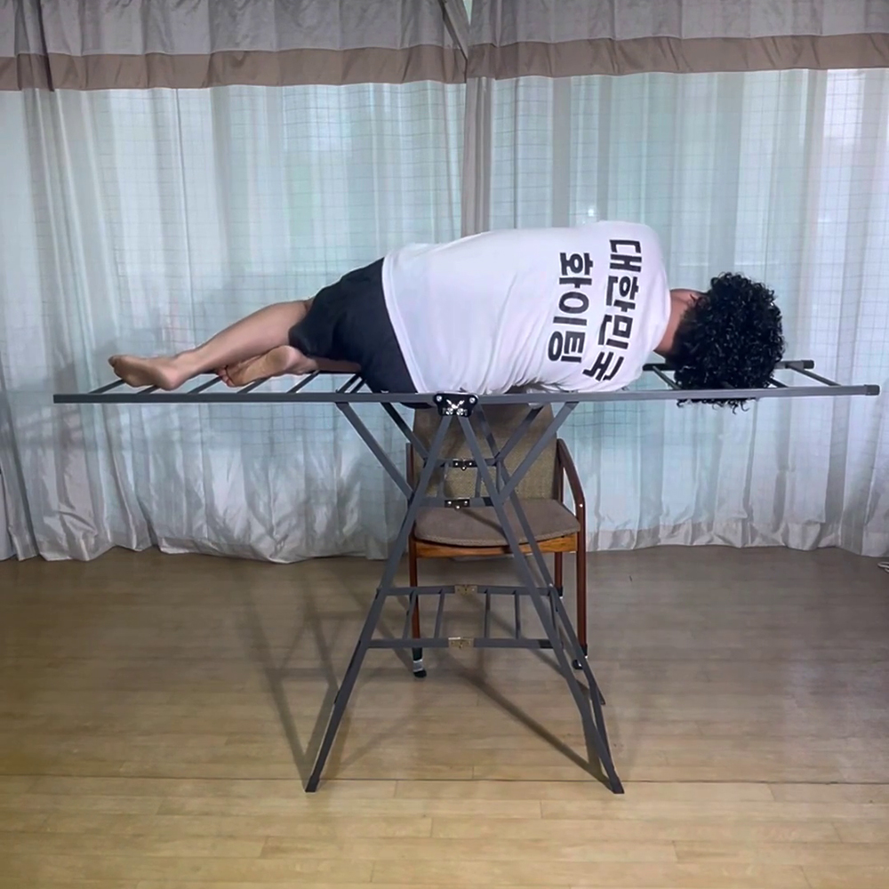 접이식 튼튼한 빨래 건조대 3단 이불 대형 빨래 건조대 걸이