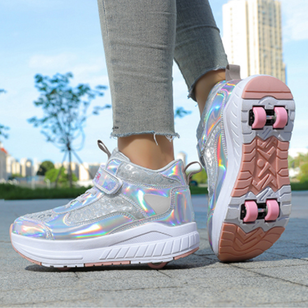 4륜 롤러스케이트 신발 롤러슈즈 아동 성인 겸용 레저 스포츠화 6186 실버