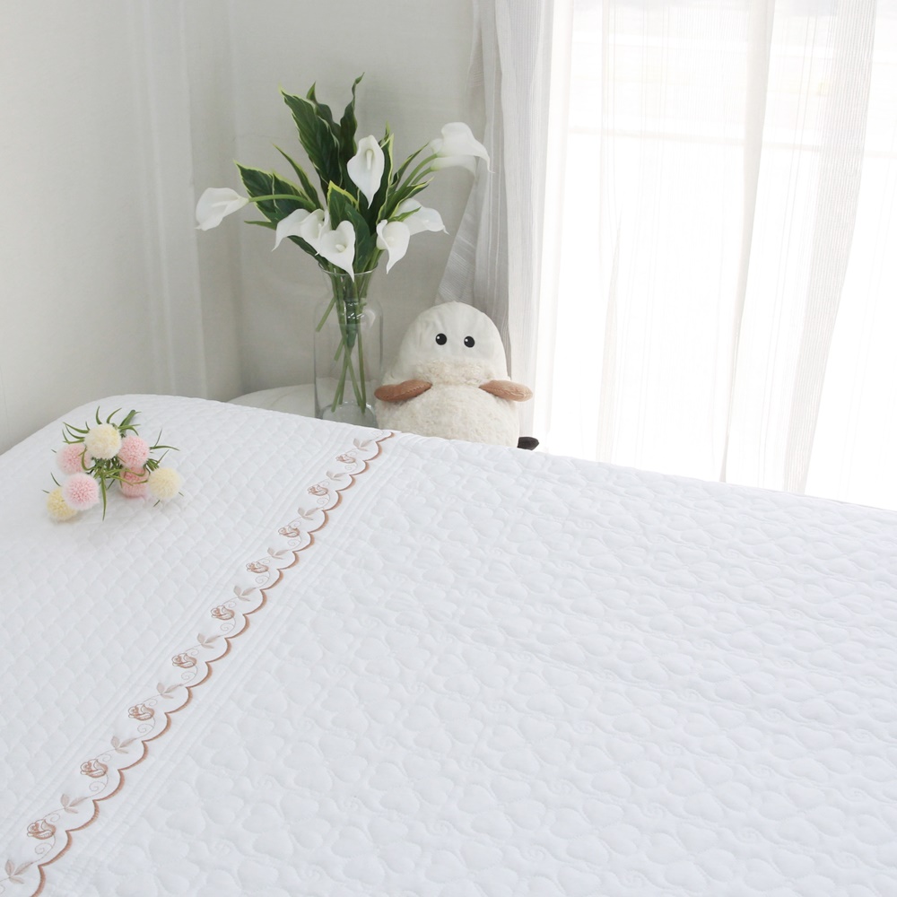 건강한 순면 고밀도 누빔 면 침대 매트리스 커버 S