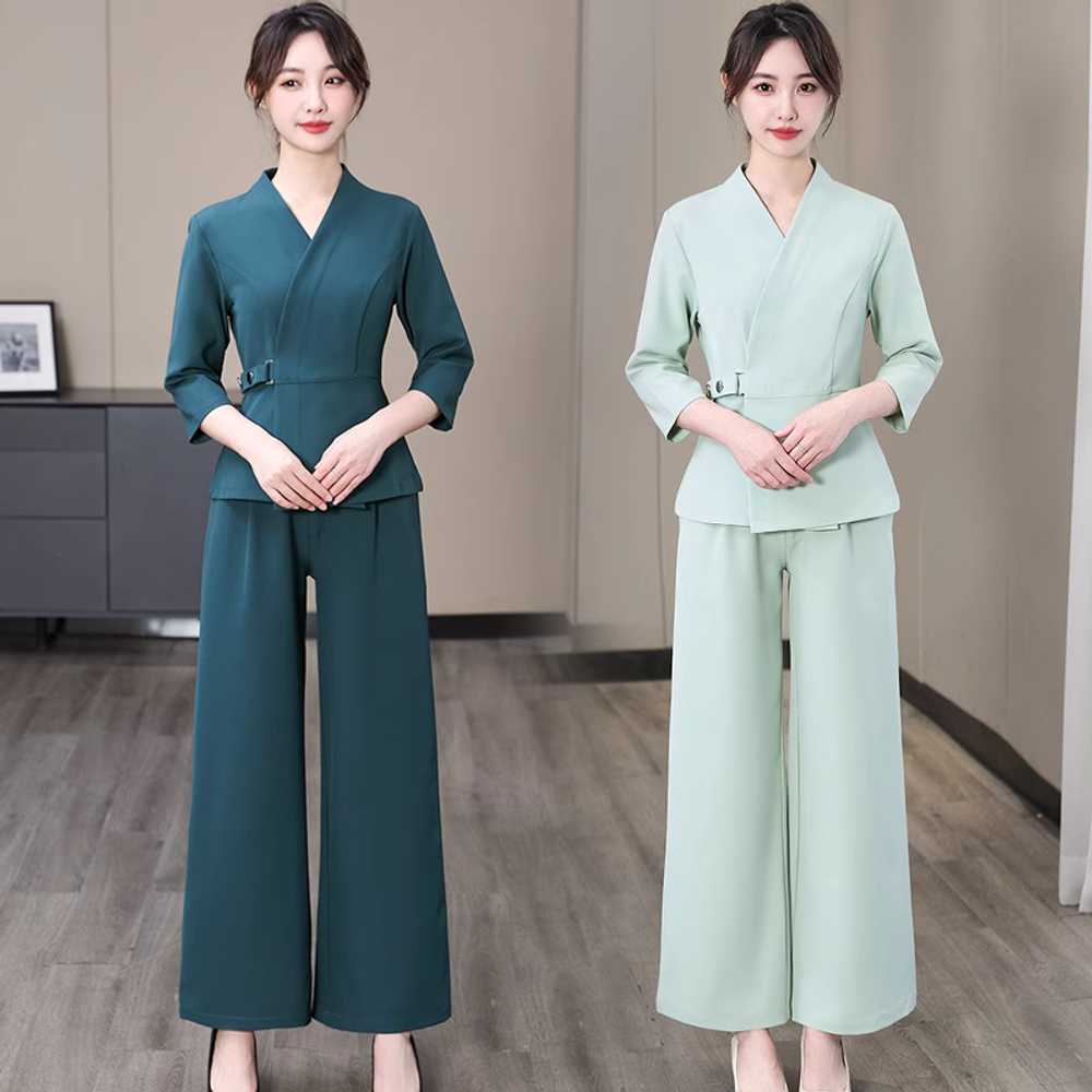식당 유니폼 홀서빙 긴팔 요식업 음식점 종업원 가운 - 상세 이미지 2