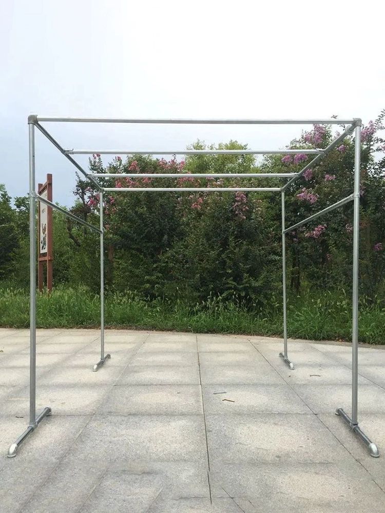 포도넝쿨 지지대 식물 채소 장미 원예 철제 텃밭 조립식 사각형 이중 1.8x1.6x1.8 은백색 - 상세 이미지 2