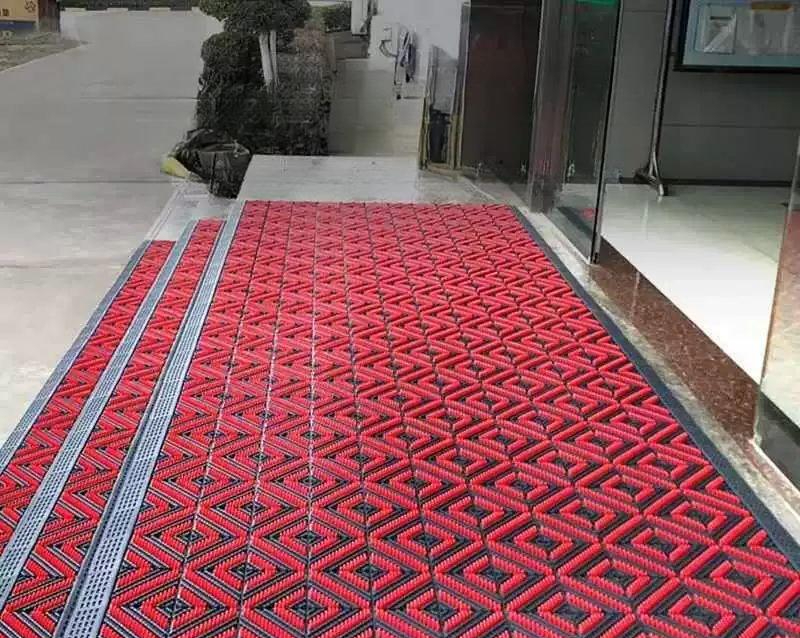 입구 매트 사무실 업소용 욕실 회사 외부발 미끄럼방지 싱글 브러시 그레이 블록-그레이 브러시 60 X 90 모서리 포함 사이즈 - 상품 이미지