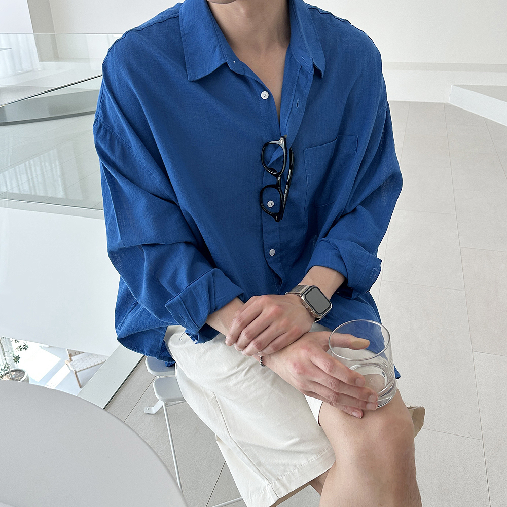 남자셔츠 오버핏 바캉스 여름 마 남방 남자린넨셔츠