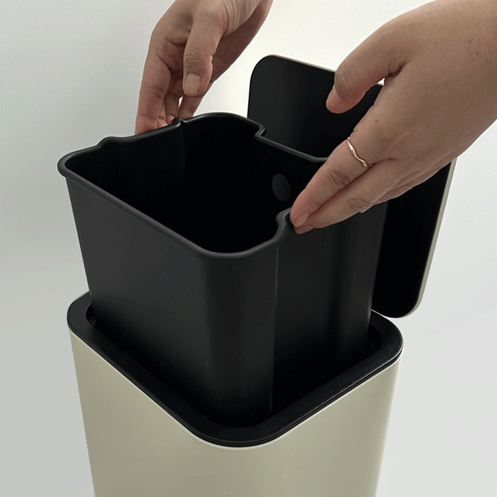 리틀빈 이지 스텝 페달 쓰레기통 종량제 휴지통 스퀘어 슬림 5L - 상세 이미지 5