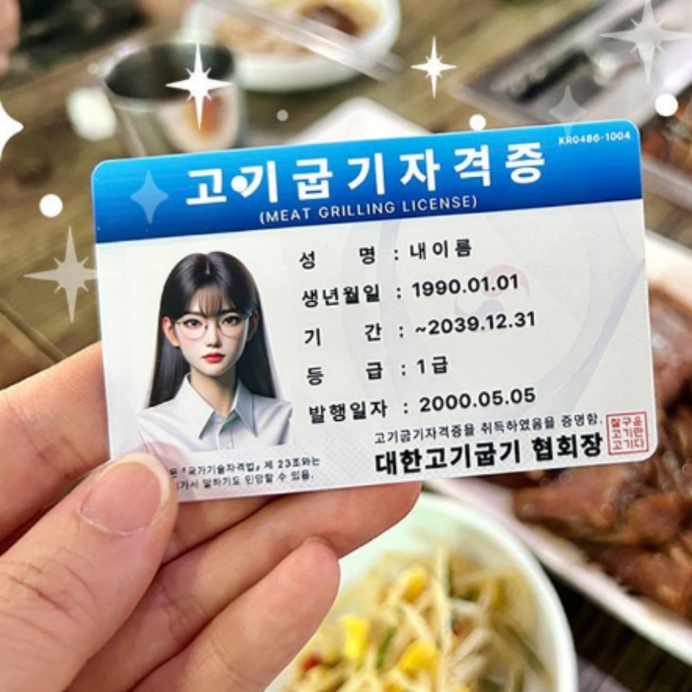 소맥 자격증 만들기 커스텀 인증서 고기 굽기 재미 선물 : 보라잡화점6013