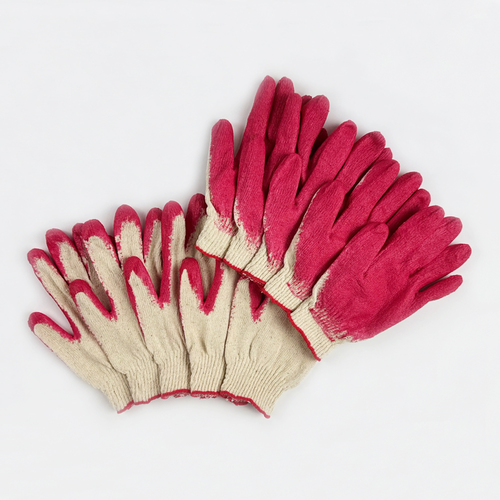 [N배송]가드맨 반코팅 면 목장갑 반코팅장갑 적반 빨강 30켤레 - 상품 이미지