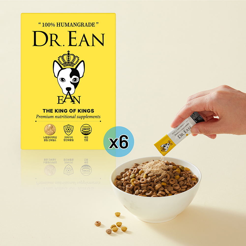 닥터이안 반려동물 반려견 강아지 종합 영양제 눈물자국 피부 관절염 간건강 30포, 6개