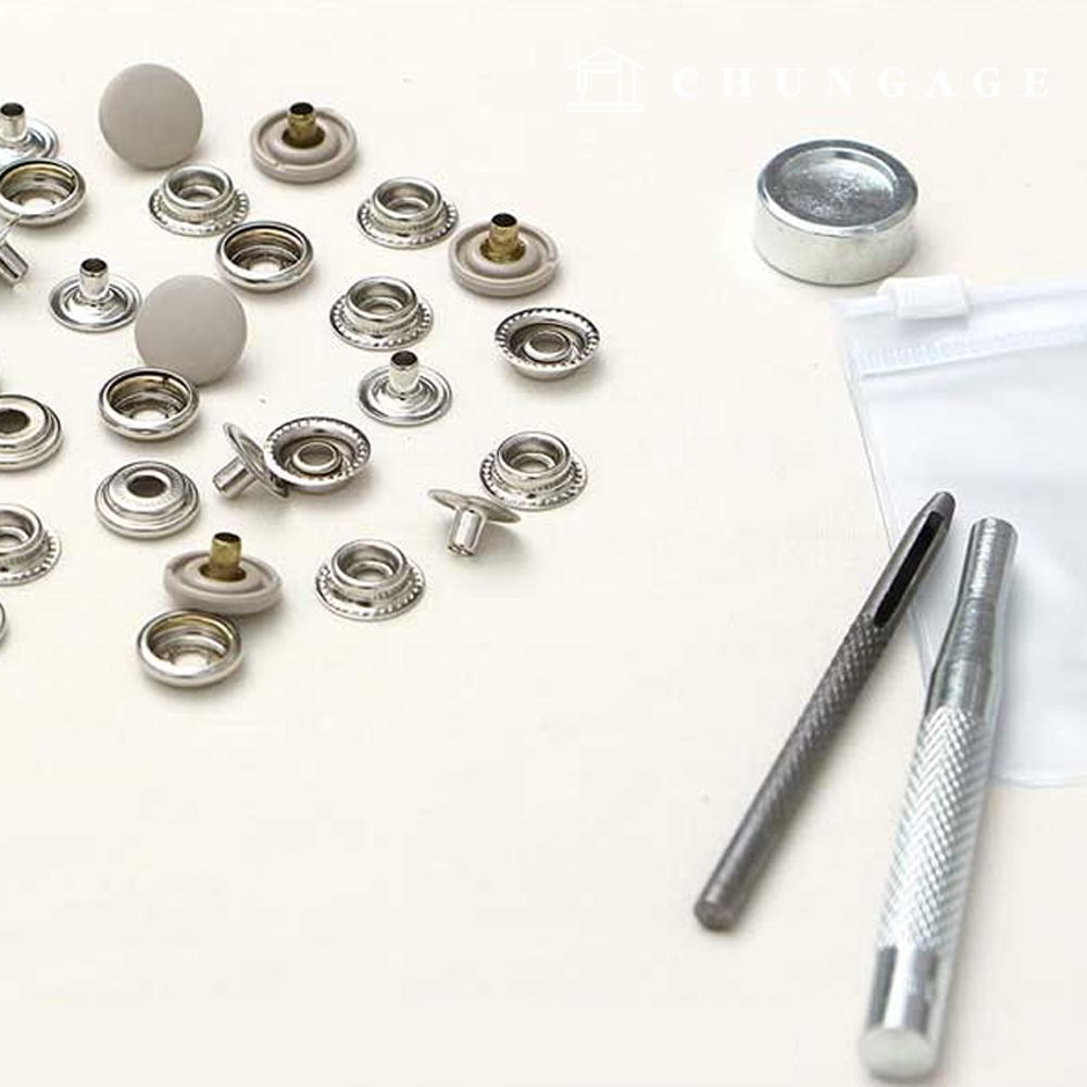 도트단추 똑딱이 금속 뚜껑 자쳇 점퍼 스냅 컬러 플라스틱 15mm 블랙 47427 - 상세 이미지 5