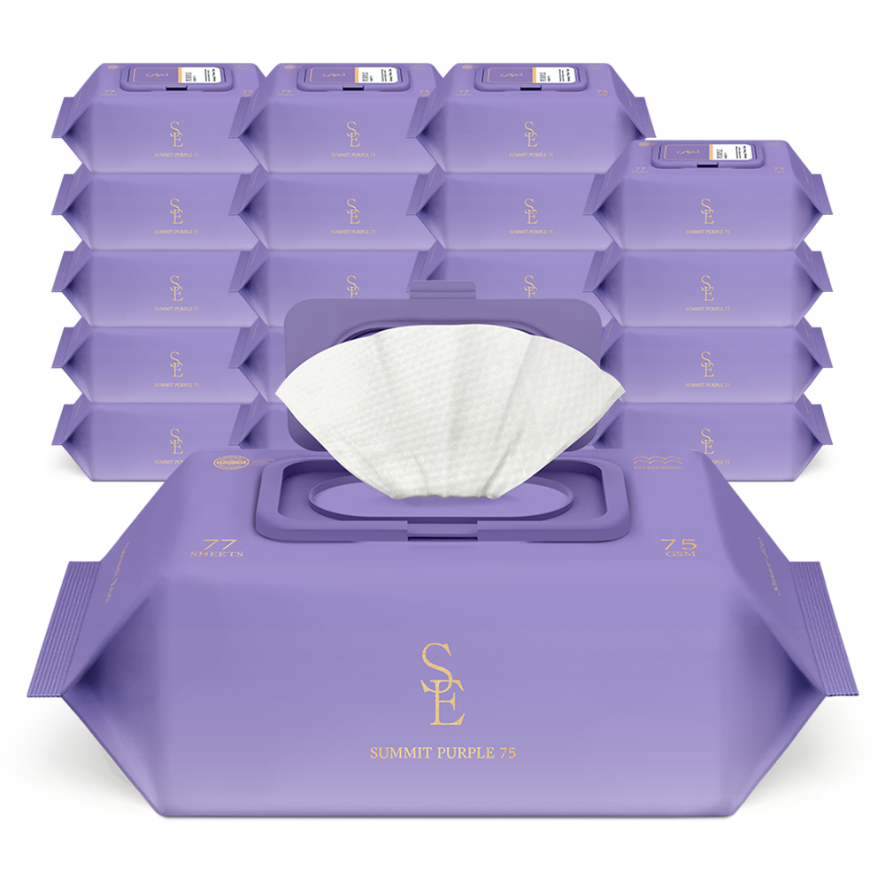 스마트에코 써밋 퍼플 75g 엠보 77매 20팩 캡형 아기 물티슈