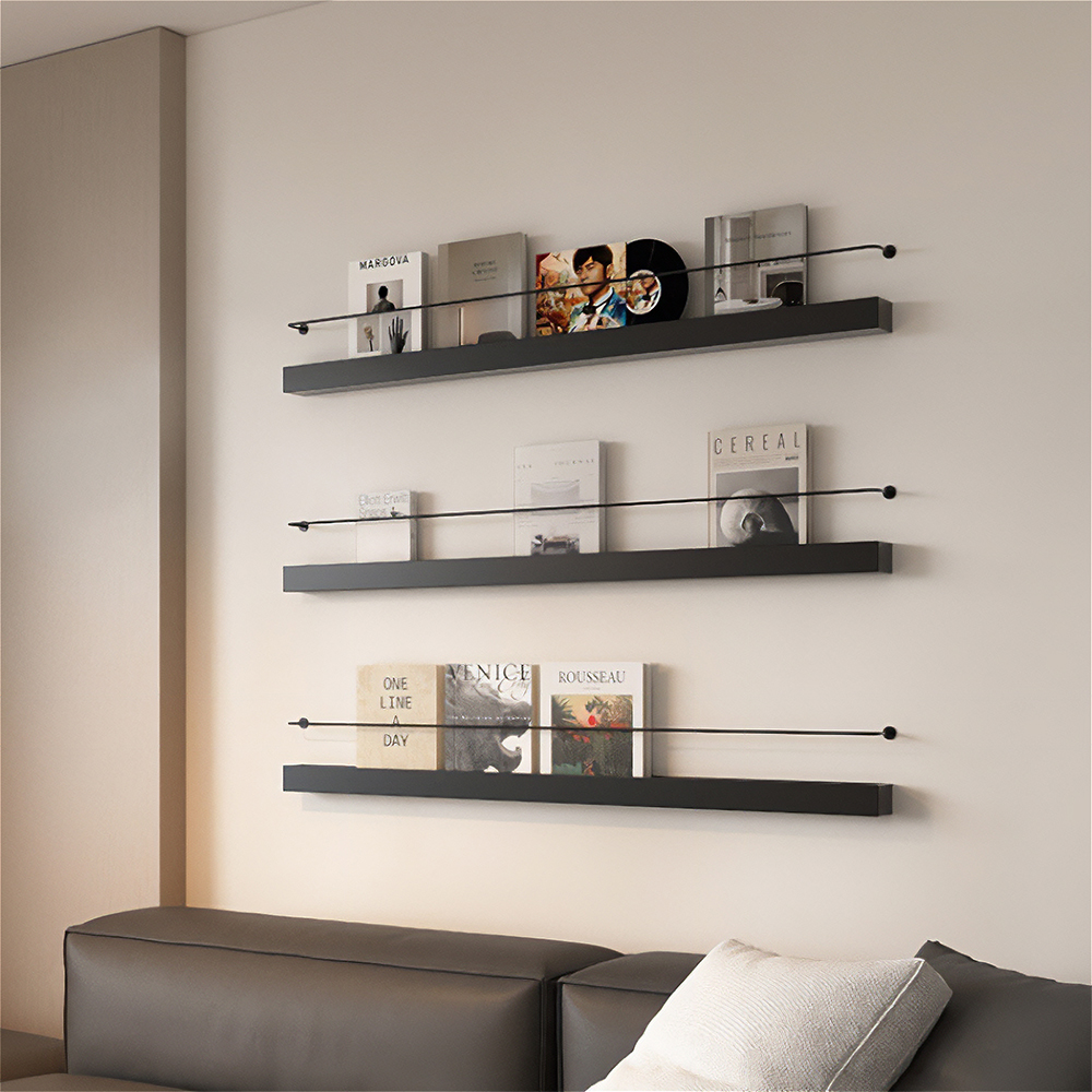 책 선반 거실 다용도 벽걸이 수납 랙 철제 진열 장식대