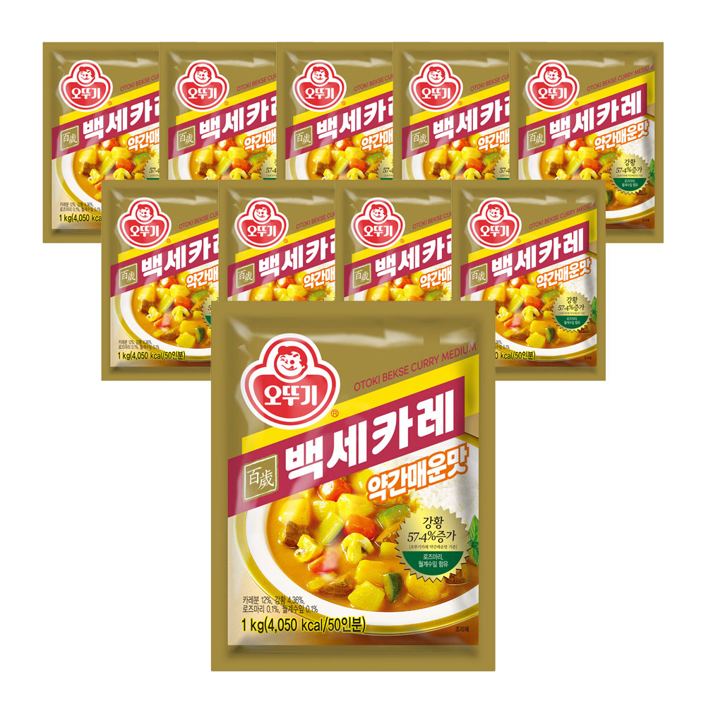 오뚜기 백세카레 약간매운맛, 1kg, 10개 - 상품 이미지