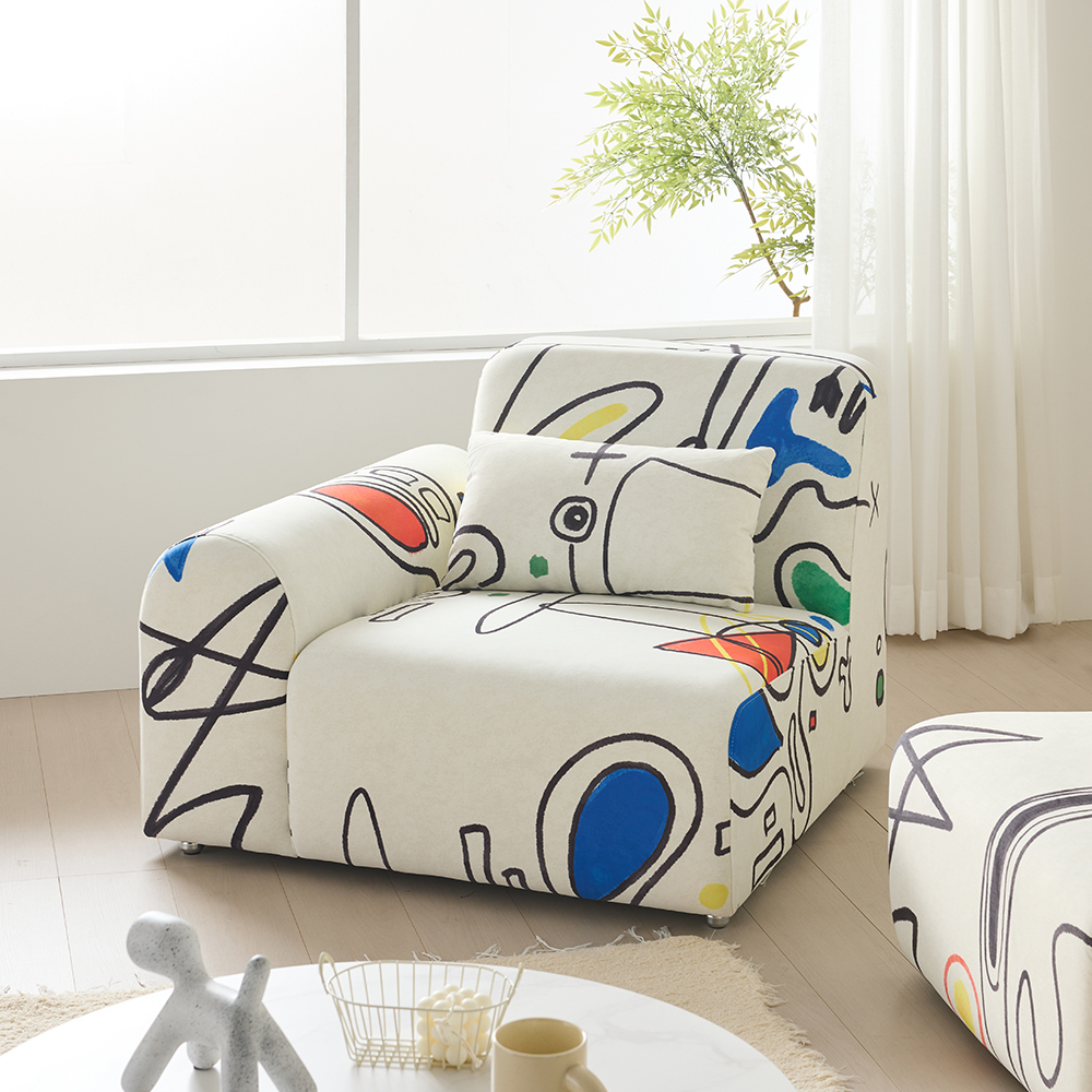 듀이 아트 1인용 쇼파 프리미엄 갤럭시 패브릭 모듈 소파 CL526