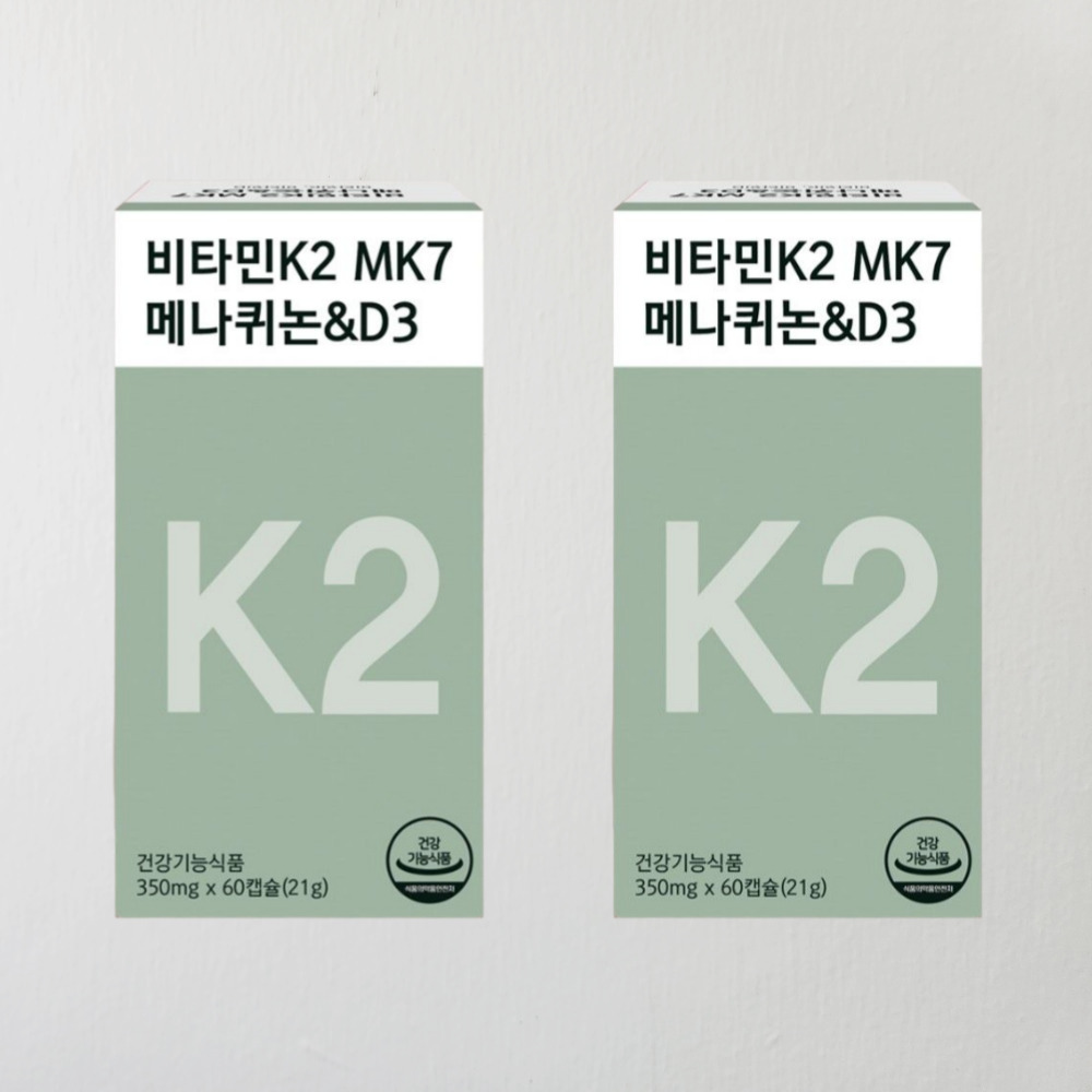 비타민 K2 MK7 메나퀴논 D3 올인원 영양 보충 원팩 멀티비타민 60캡슐, 2개 - 상품 이미지