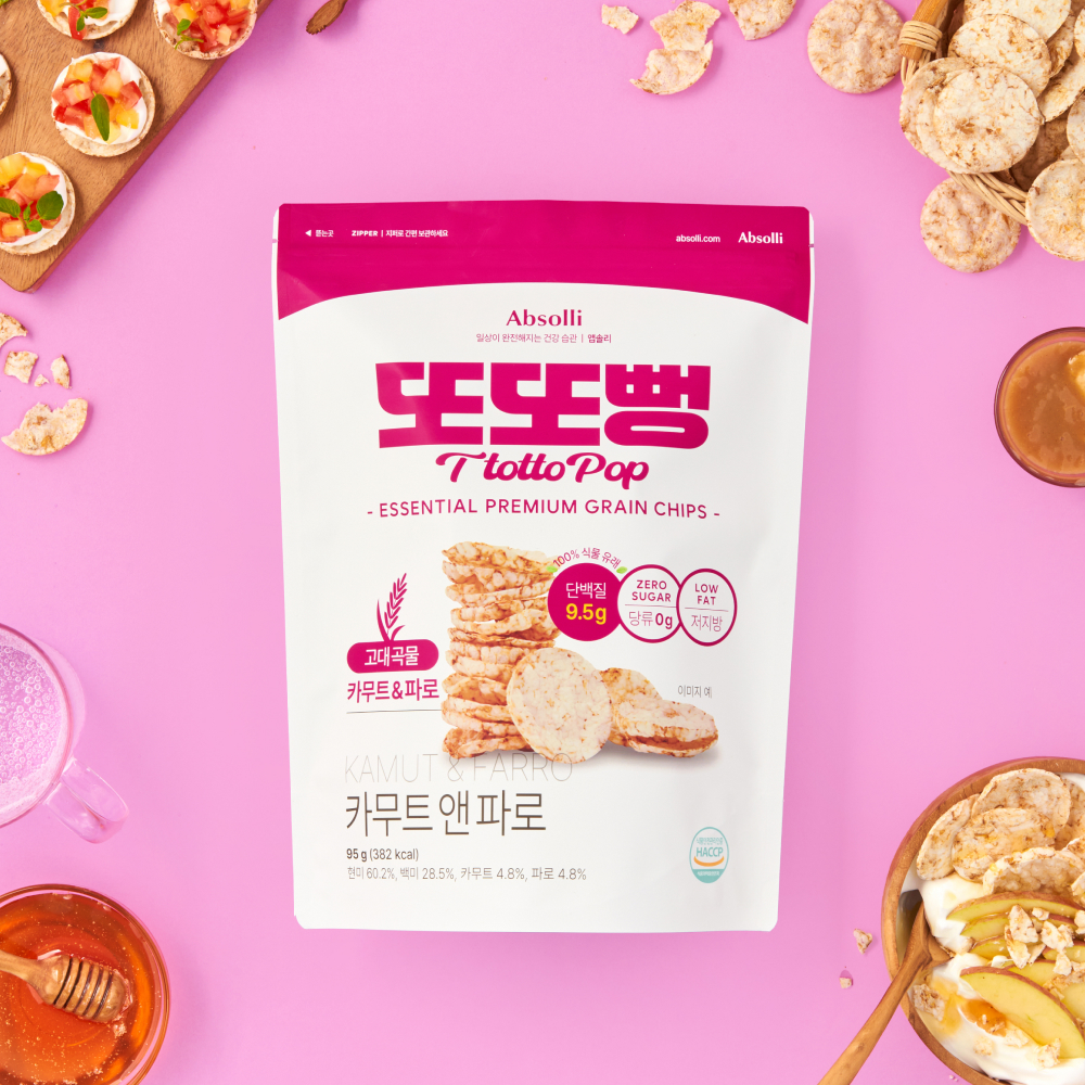 3개입 또또뻥 카무트 파로 뻥튀기 현미 고단백 과자 아기 쌀 뻥튀기 - 상세 이미지 2