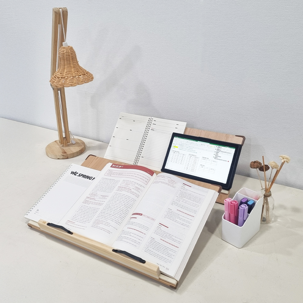 위즈 2단독서대 슬라이드 레일형 원목 책받침대 필기용 책거치대 북스탠드 에이블50, 1개 이미지 2