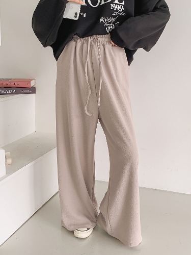 폼나나 Pomnana 오버핏 허리끈 기본 긴바지 라이크 데일리 편한 팬츠 - 상품 이미지