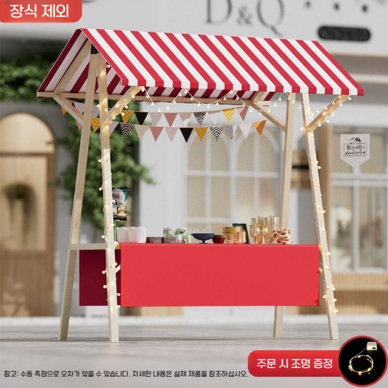 플리마켓 가판대 야시장 축제 행사매대 바퀴달린 진열대 흰색A 120x60x200cm - 상세 이미지 4