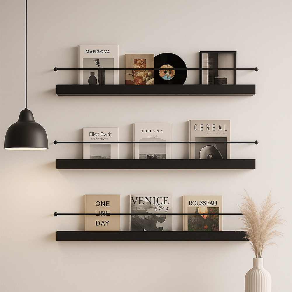 책 선반 거실 다용도 벽걸이 수납 랙 철제 진열 장식대