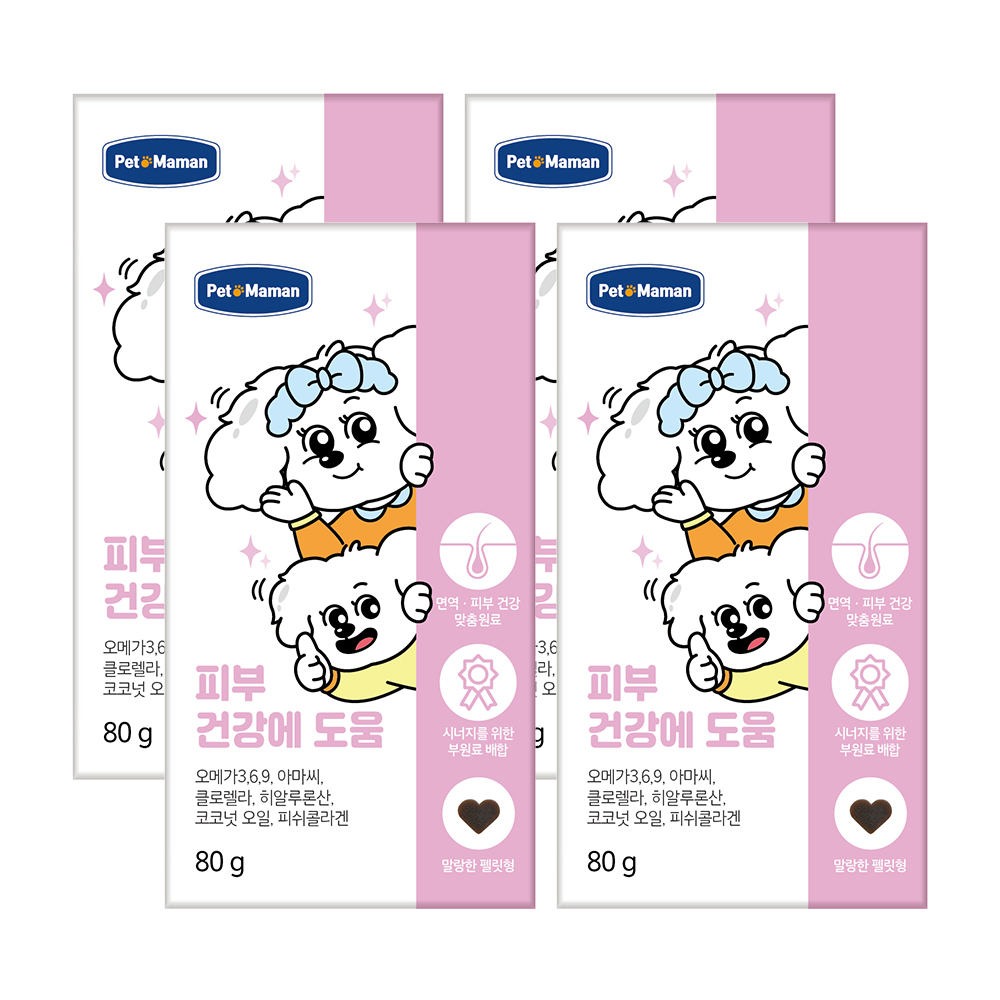 펫또마망 프리미엄 강아지 영양제 면역력 피부+모발, 80g, 4개
