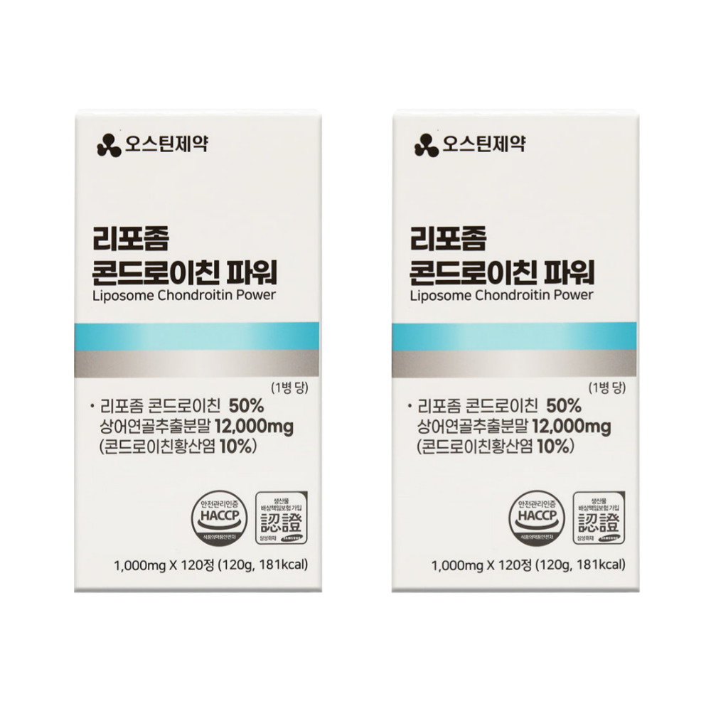 오스틴제약 리포좀 콘드로이친 파워 콘드레이친 메가 콘도리친 약4개월 120정, 2개 - 상품 이미지