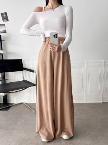 폼나나 Pomnana 루즈핏 와이드 긴바지 개미허리 데일리 편한 팬츠 - 상세 이미지 2