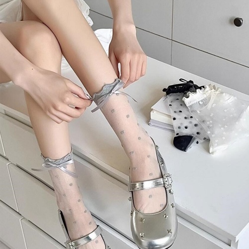 샌들양말코디 다리얇아보이는 안흘러내리는 양말 여름 치마 시스루 - 상품 이미지