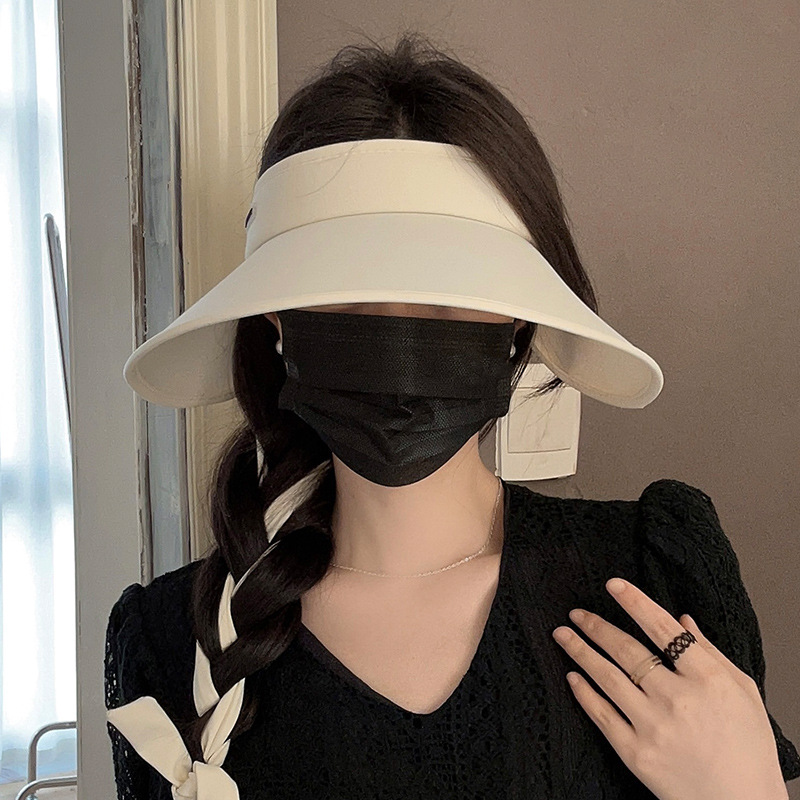 와이드 돌돌이 썬캡 챙넓은 모자 햇빛가리개 - 상세 이미지 4