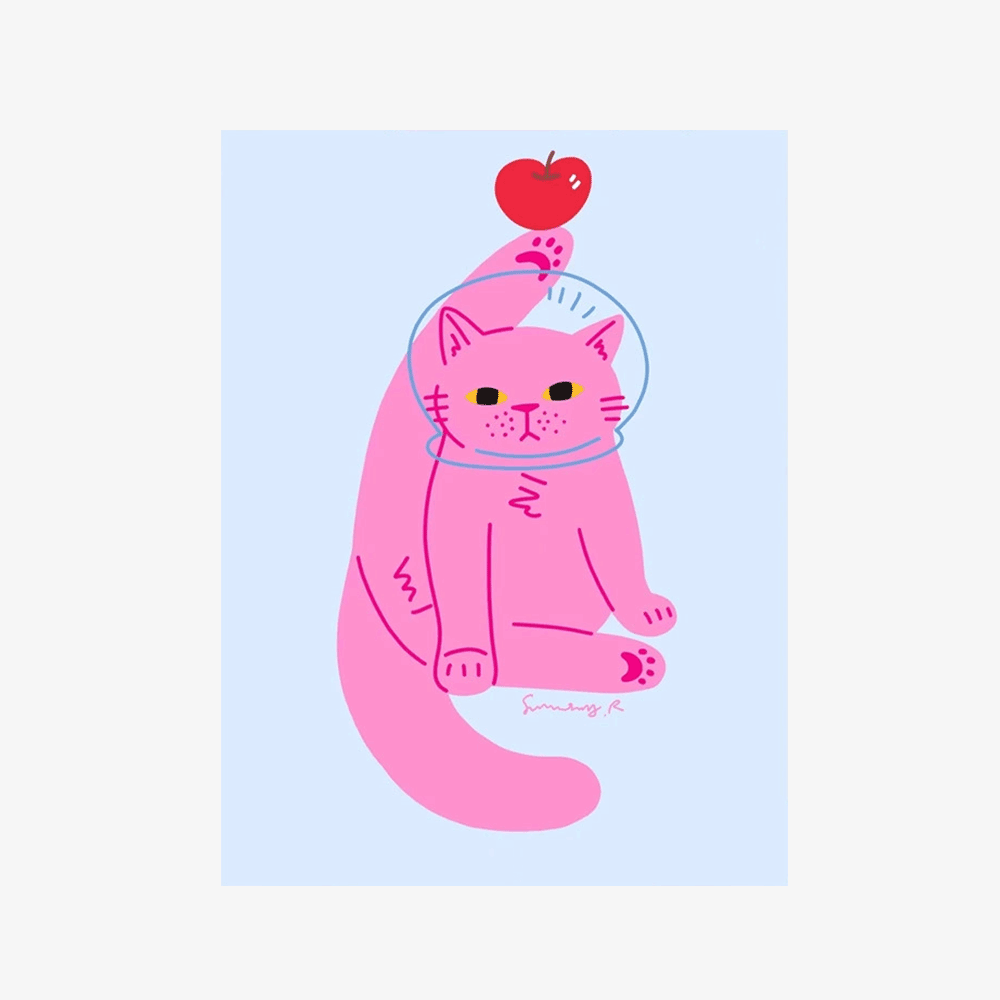 요가하는 고양이 캔버스 포스터 인테리어 그림 일러스트 벽 디자인 - 상품 이미지