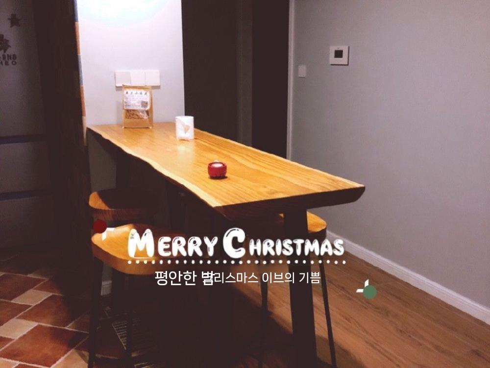 원목아일랜드식탁 홈카페 우드 바테이블 카페 테이블 라이트 - 상세 이미지 5