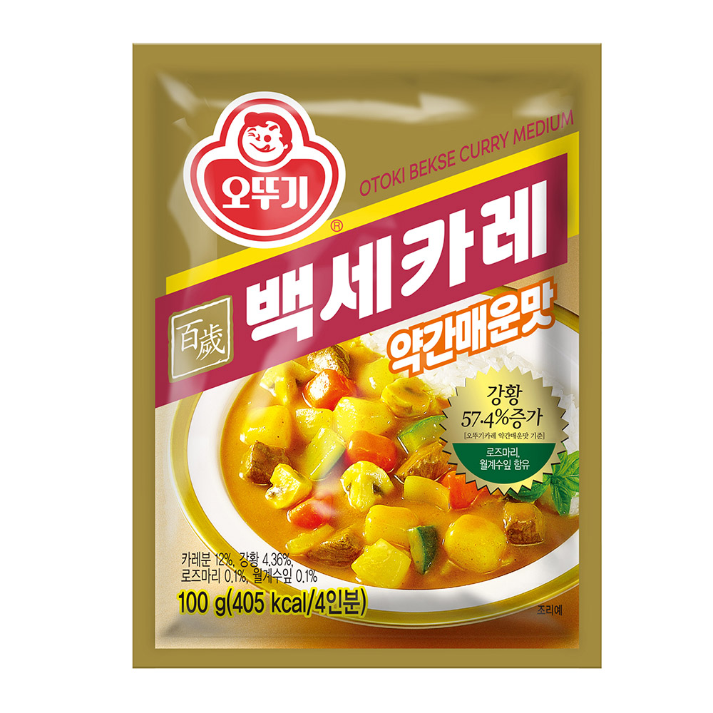 오뚜기 백세카레 약간매운맛, 100g, 1개 - 상품 이미지