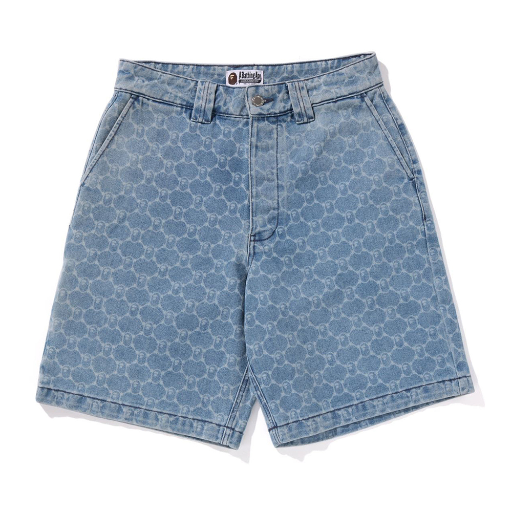 베이프 바지 COLLEGE MONOGRAM RELAXED FIT 13OZ DENIM SHORTS 1L30-151-302 - 상품 이미지