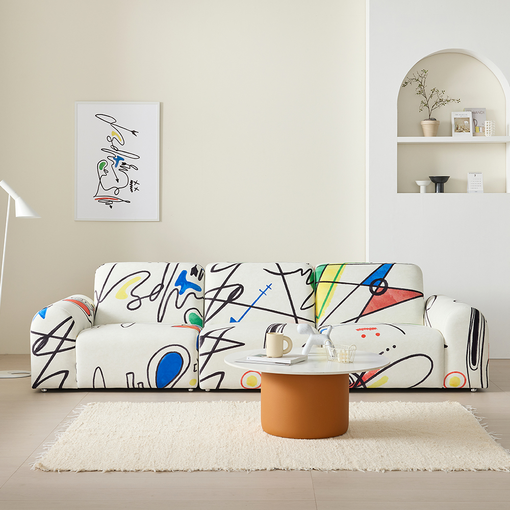 듀이 아트 4인용 쇼파 프리미엄 갤럭시 패브릭 모듈 소파 CL526