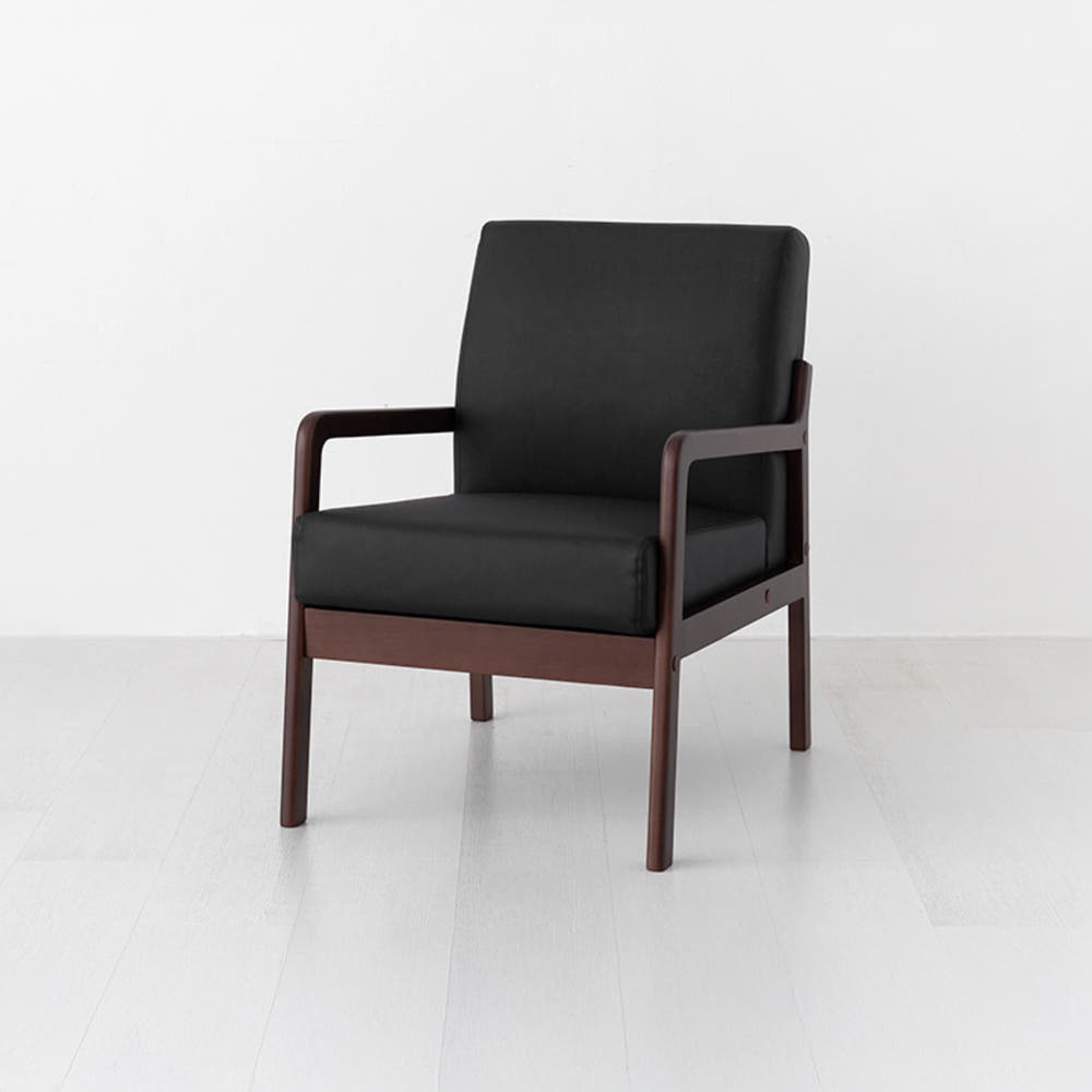 몽딜 1인 소파 스툴미포함, 블랙 0584.5640, 1인용