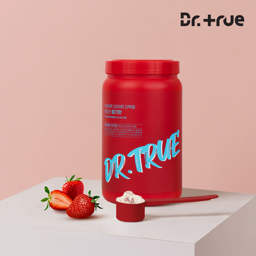 닥터트루 다이어트 식사대용 산양유 초유 단백질 쉐이크 보충제 딸기맛, 750g, 1개 - 메인 이미지