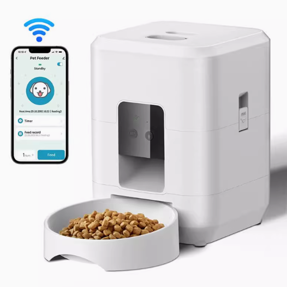 스마트 자동 반려동물 급식기 시간조절 메모리 강아지 고양이 사료기 화이트 WIFI형