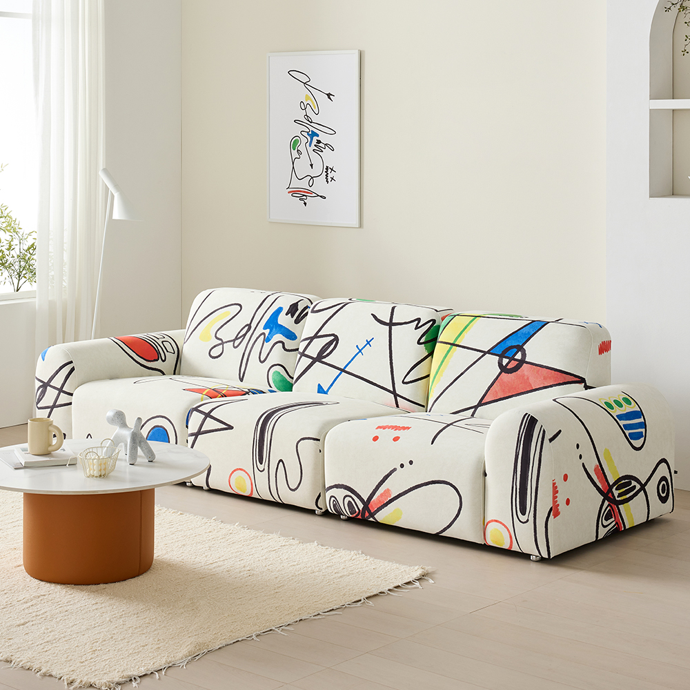 듀이 아트 4인용 쇼파 프리미엄 갤럭시 패브릭 모듈 소파 CL526