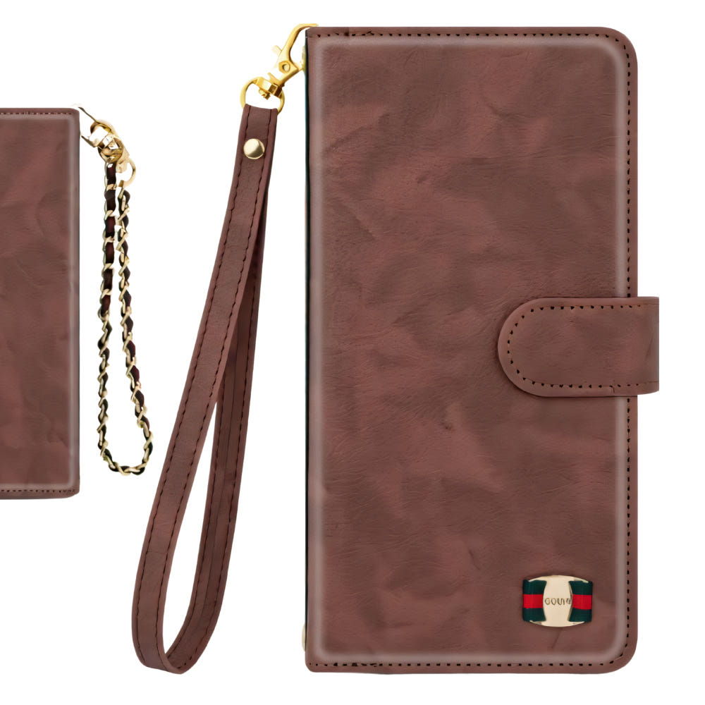 우니클 카드 지갑 다이어리 가죽 케이스 브라운, 갤럭시노트20 울트라