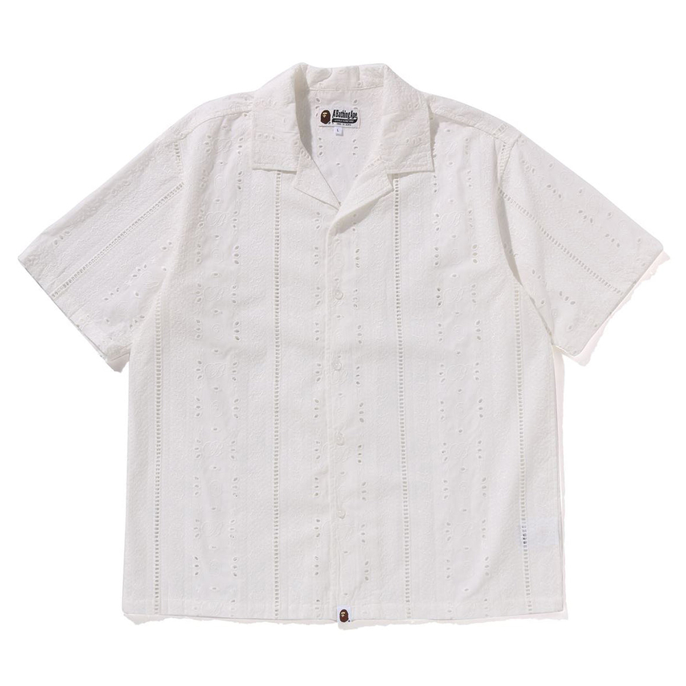 베이프 셔츠 EMBROIDERY OPEN COLLAR SS SHIRT 1L30-132-305 - 메인 이미지